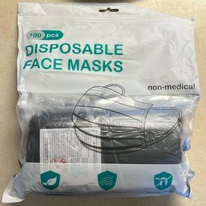 50 Disposable Face Masks - Black